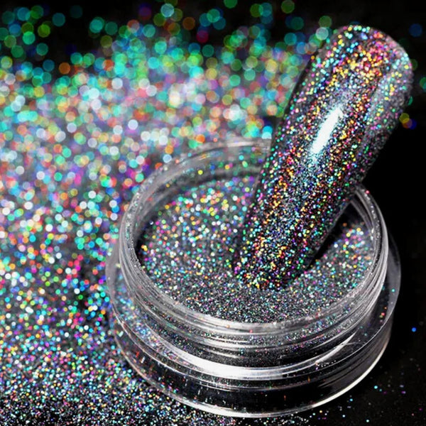 Gray holographic powder