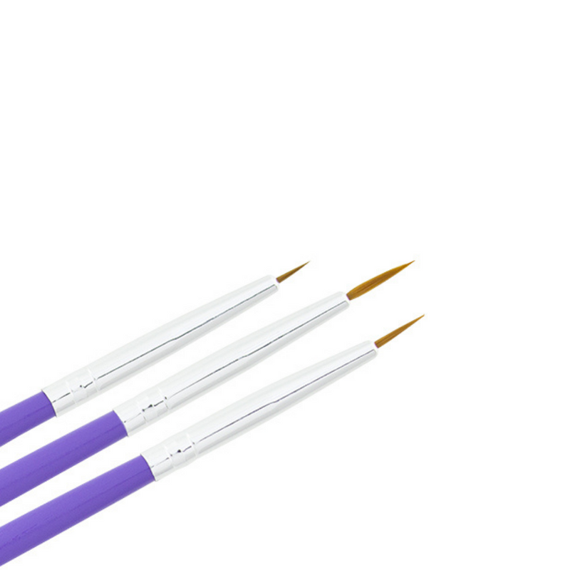 Kit 3 thin nail art brushes