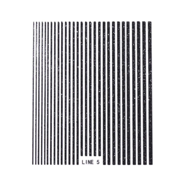 Glitter Stripes Stickers - Black