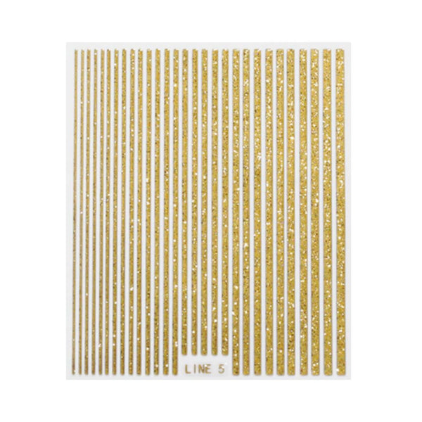 Glitter Stripes Stickers - Gold