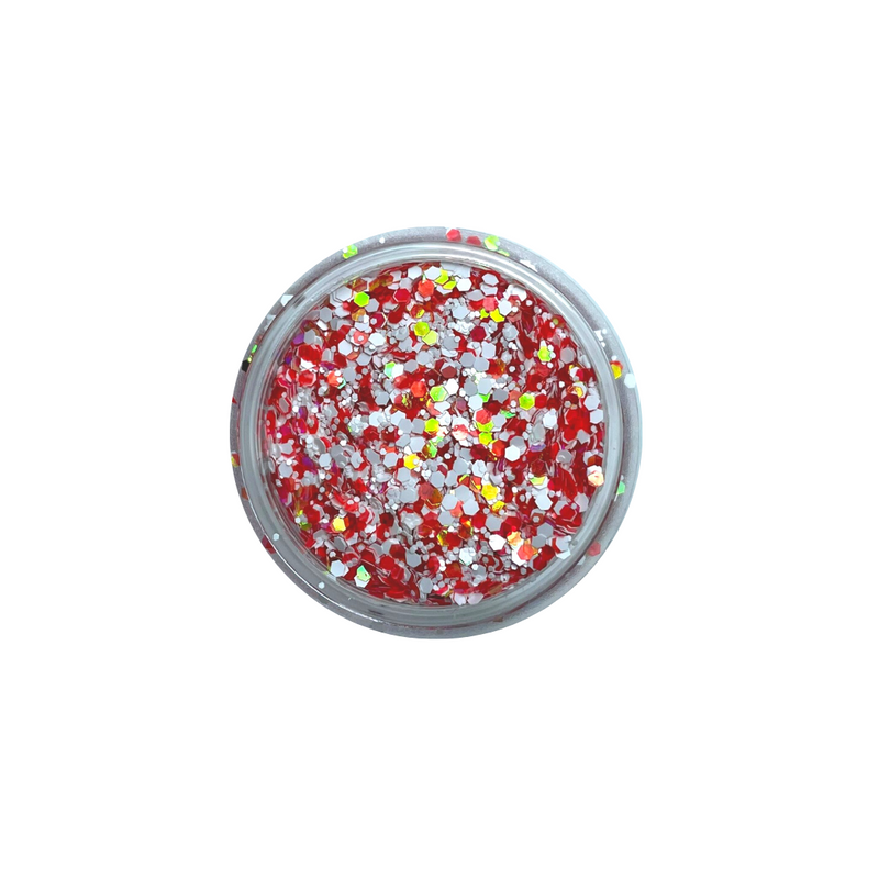 White and colored sequins